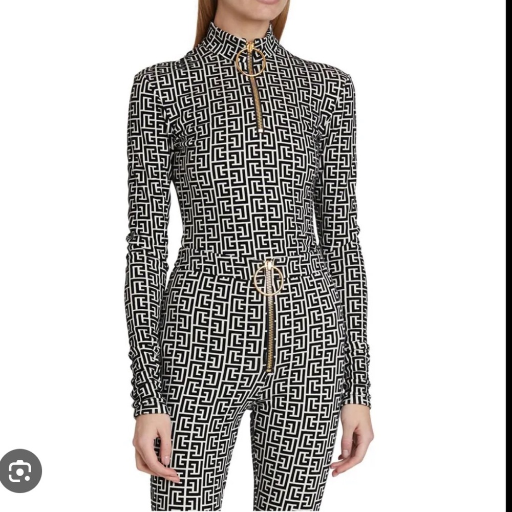 Balmain monogram long sleeve sweatshirt top